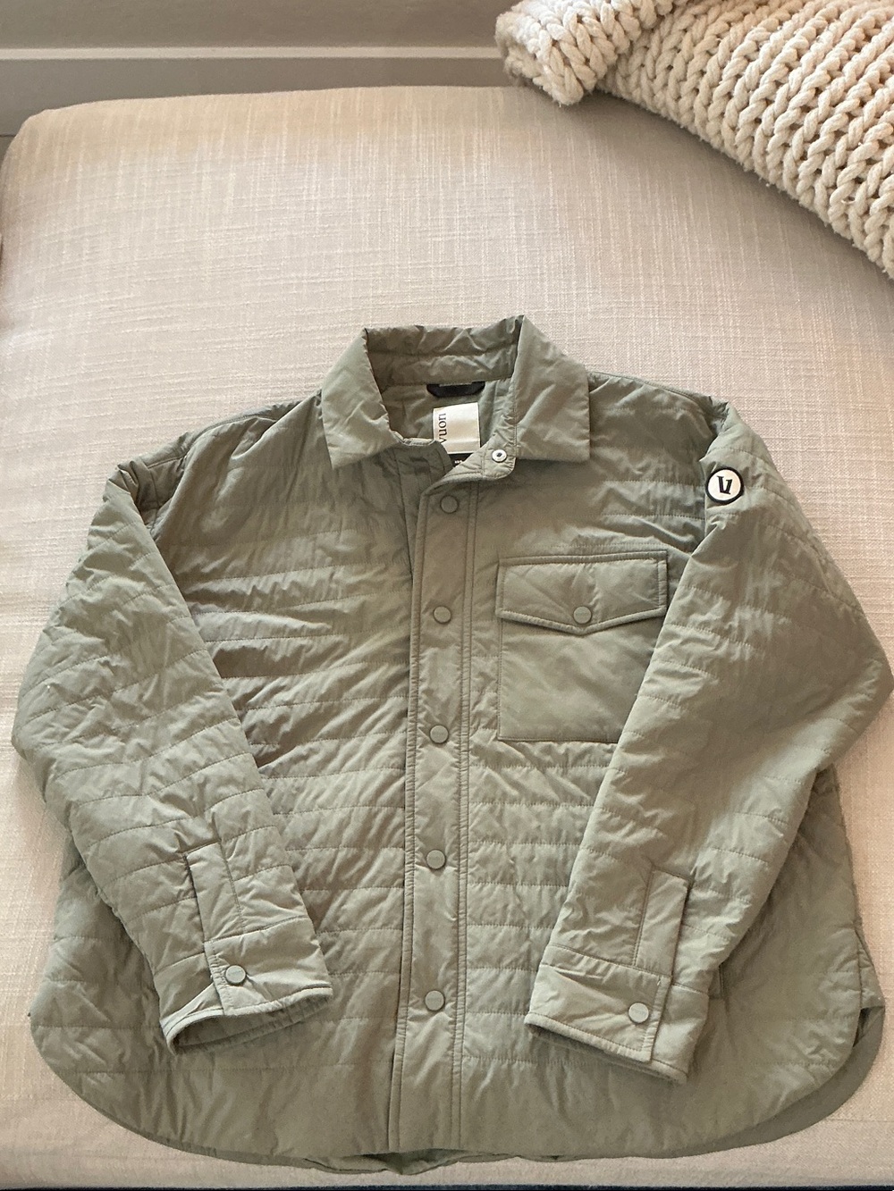 Vuori Olive Quilted Utility Jacket